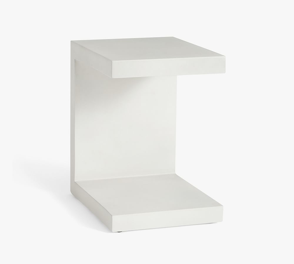 Pomona Concrete C-Table, White Speckle - Image 0