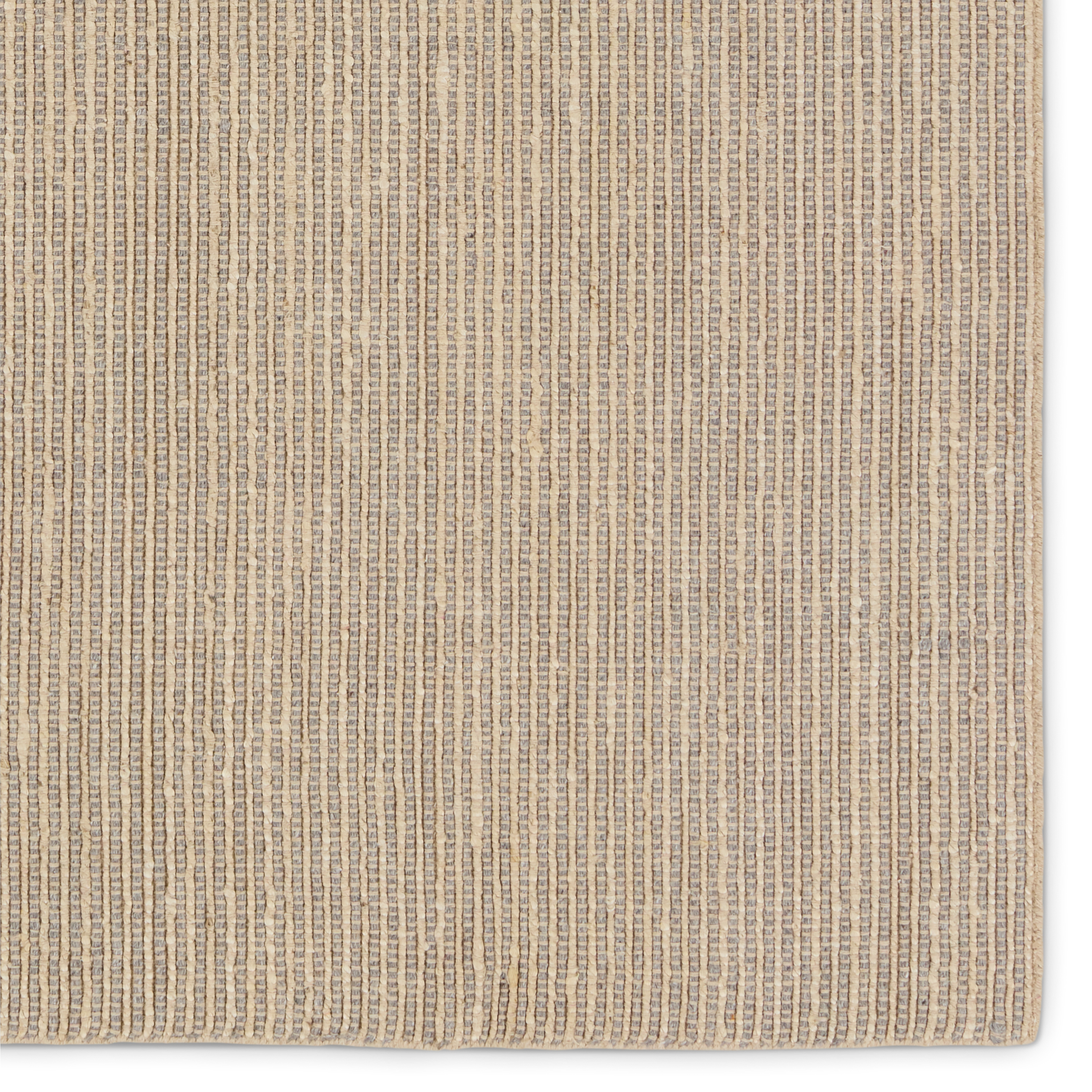 Latona Handmade Striped Gray/ Tan Area Rug (5'X8') - Image 3