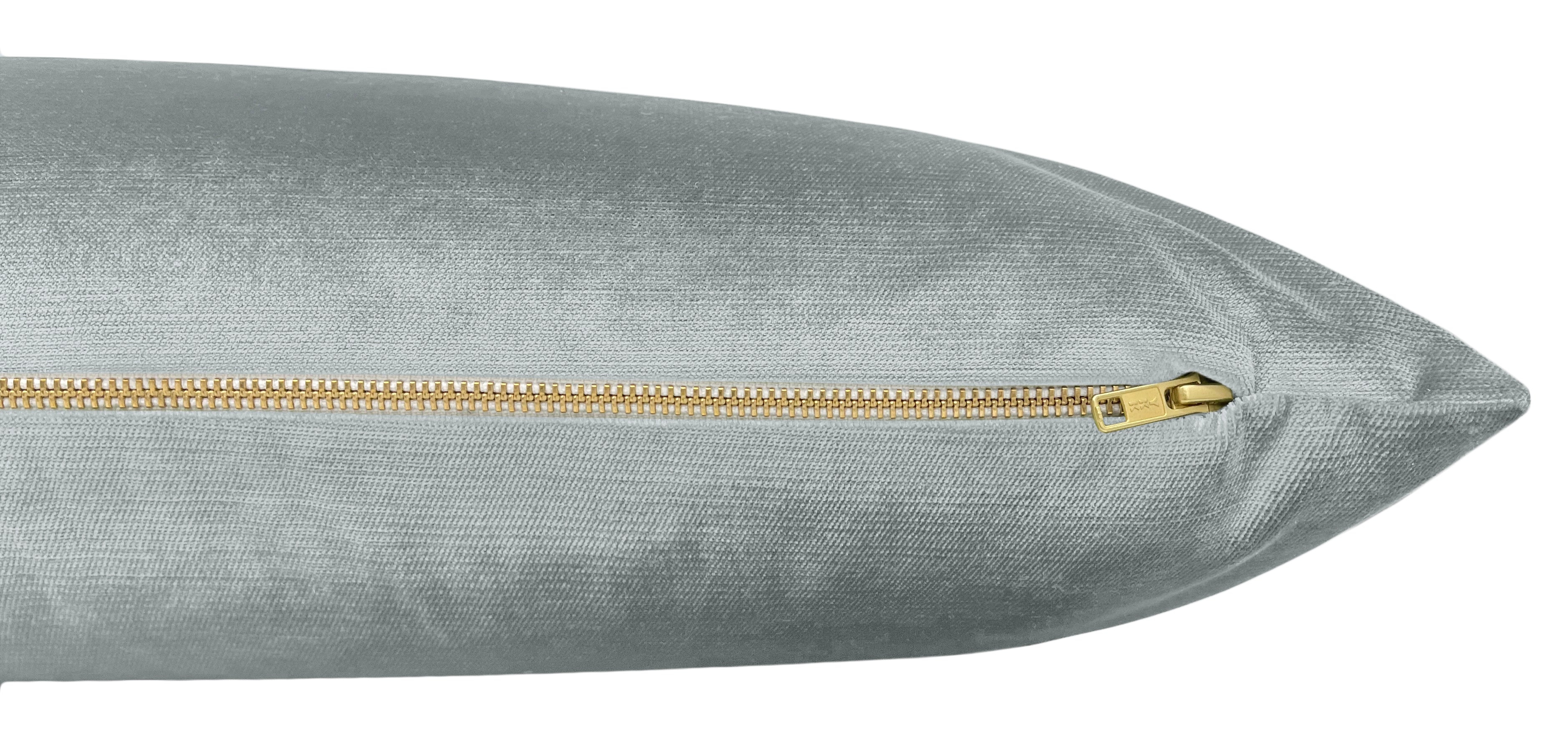 THE XL LUMBAR :: FAUX SILK VELVET // FRENCH GREY - BY THE YARD - Image 1