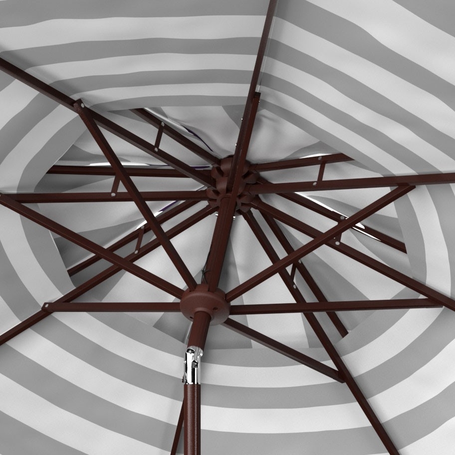 Iris Fashn 9Ft Dbltop Umbrella - Navy/White - Safavieh - Image 2