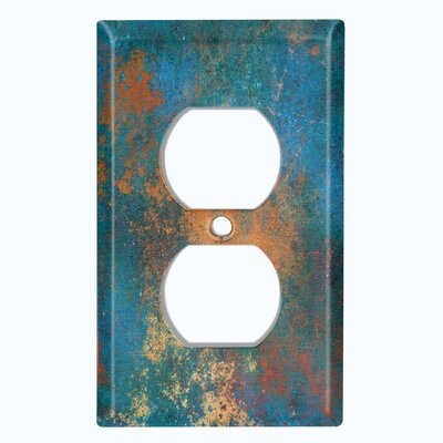 Metal Crosshatch Light Switch Plate Outlet Cover (Metal Patina 6 Print  - Single Duplex) - Image 0