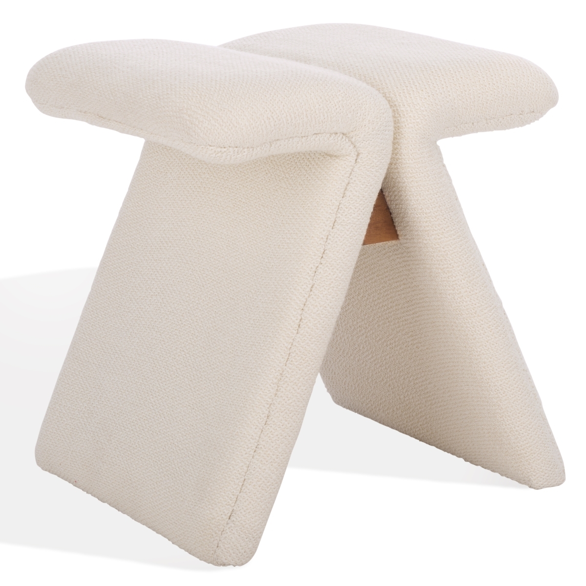 Tessabella Teddy Fabric Ottoman - Beige - Image 4