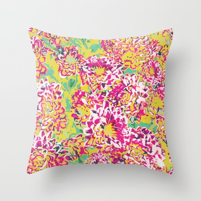 All Along You Were Blooming #painting #botanical Couch Throw Pillow by 83 Orangesa(r) Art Shop - Cover (18" x 18") with pillow insert - Outdoor Pillow - Image 0