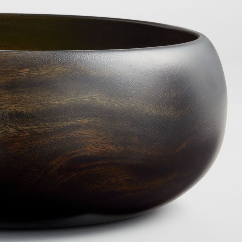 Tondo 10.5" Ebonized Wood Salad Serving Bowl - Image 3