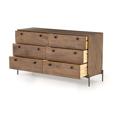 Iron & Wood 59.5" 6-Drawer Dresser, Auburn Poplar - Image 2