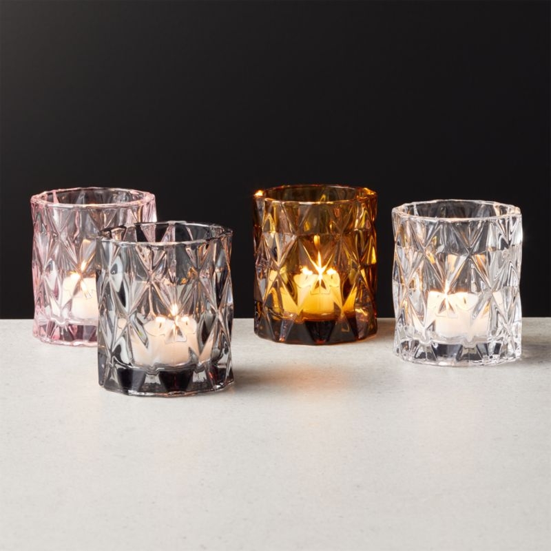 Betty Glass Tealight Candle Holder Set of 6 - Image 1
