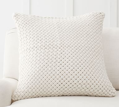 Odette Textured Pillow Cover, 24 x 24", Ivory - Image 0