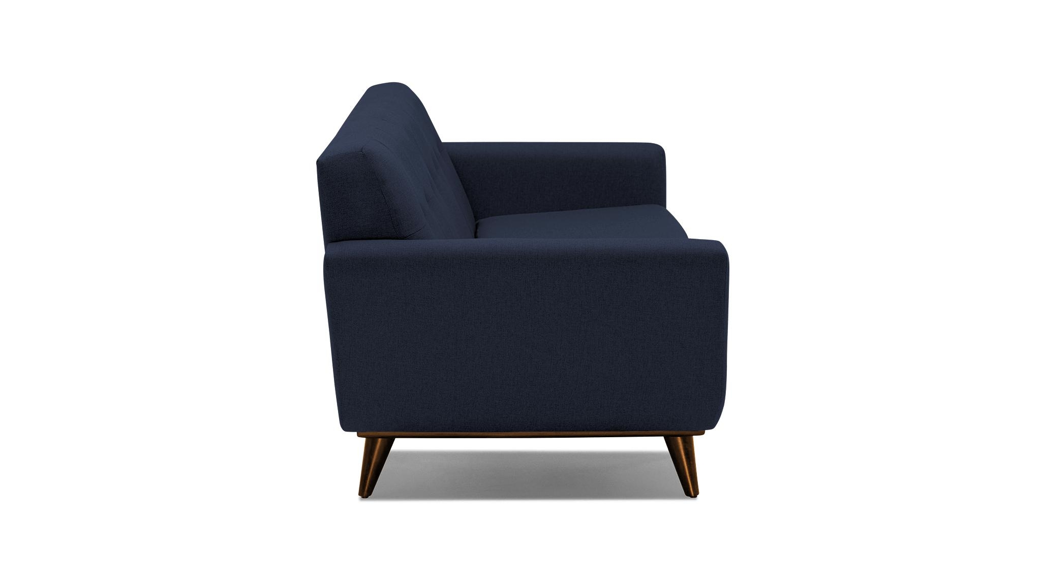 Blue Hughes Mid Century Modern Sofa - Sunbrella Premier Indigo - Mocha - Image 2
