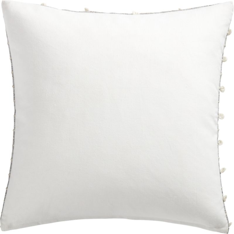 20" Margaux Light Grey French Knot Pillow with Feather-Down Insert - Image 2