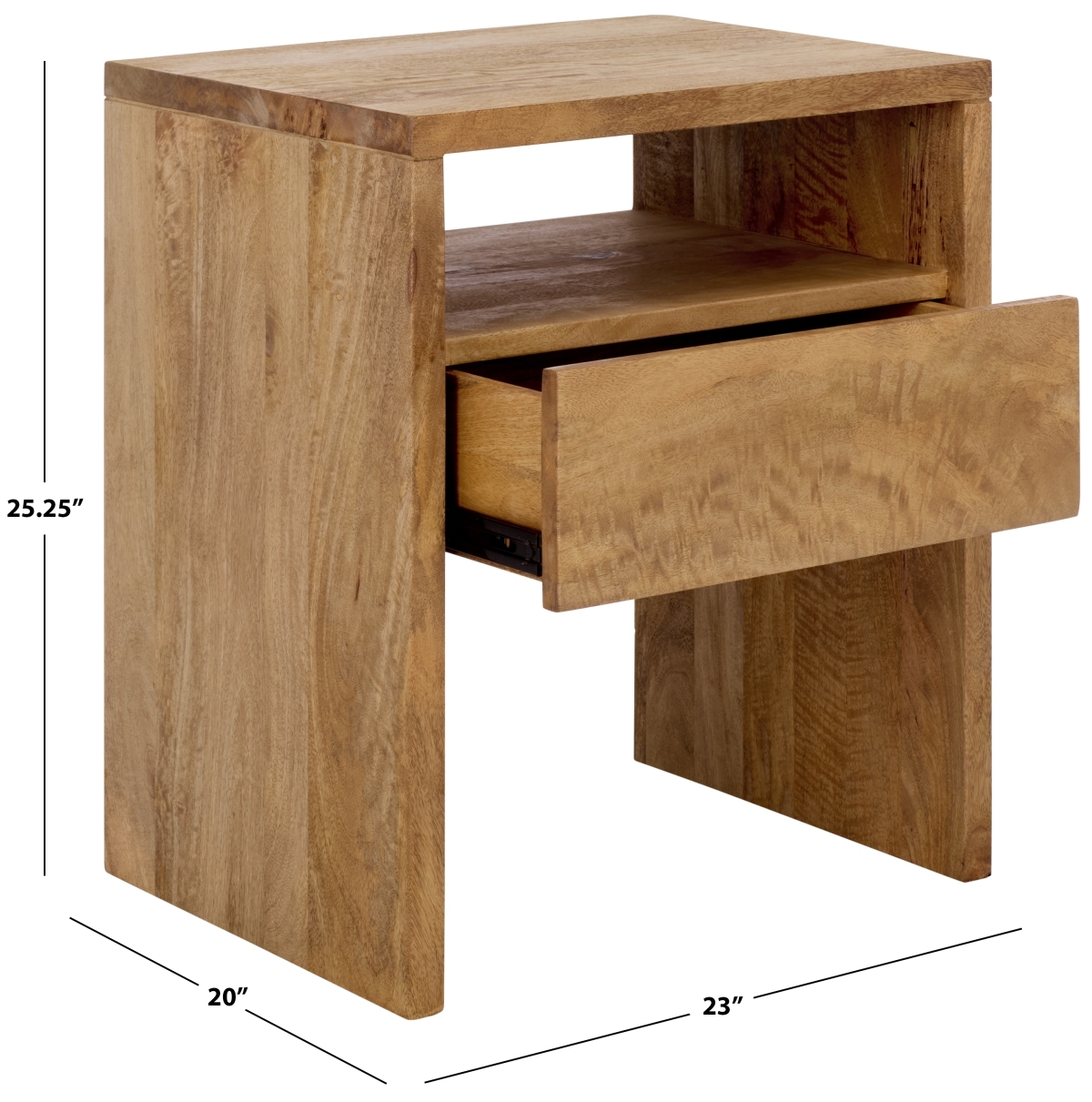 Alonzo 1 Shlf 1 Drawer Nightstand - Light Natural - Image 9