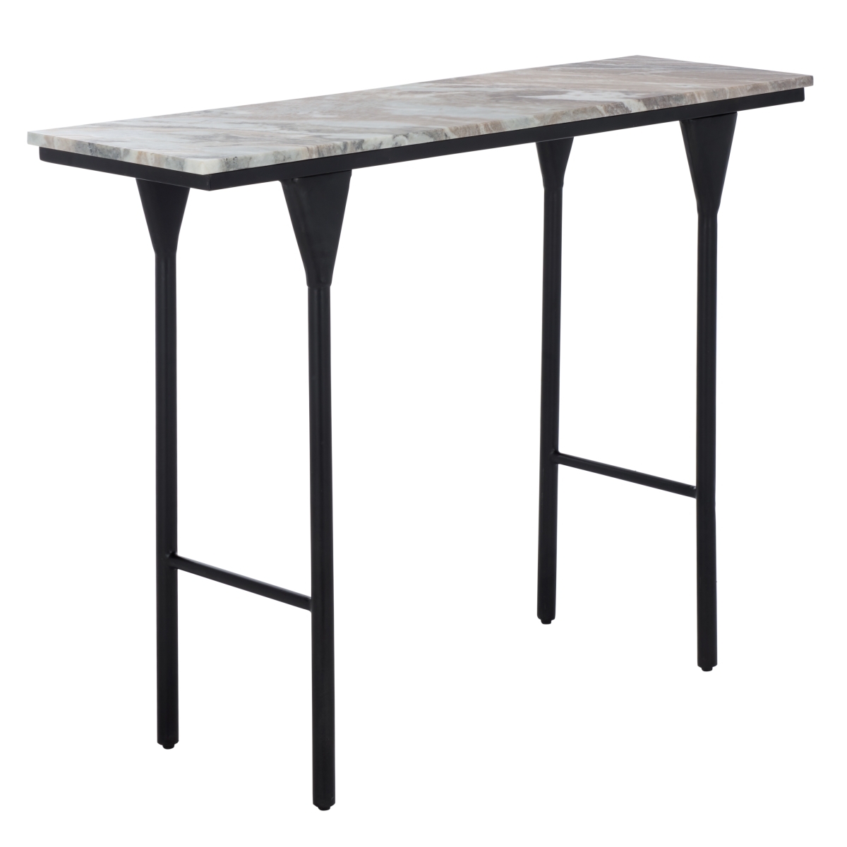 Frederick Marble Console Table - Brown Grey / Black - Image 5