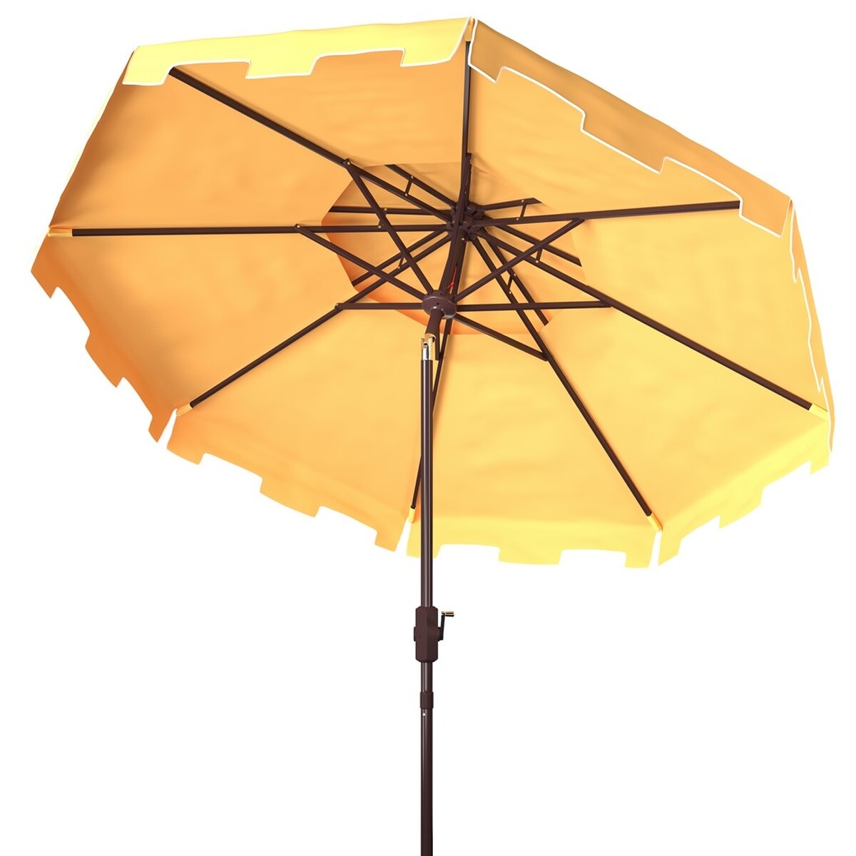 Zimmerman 9Ft Doubletop Umbrella - Yellow/White - Safavieh - Image 3