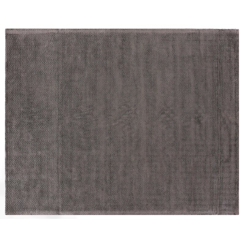 EXQUISITE RUGS Pavo Chevron Handmade Tufed Dark Gray Area Rug - Image 0