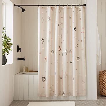 Embroidered Aziza Shower Curtain, Multi, 72"x74" - Image 0
