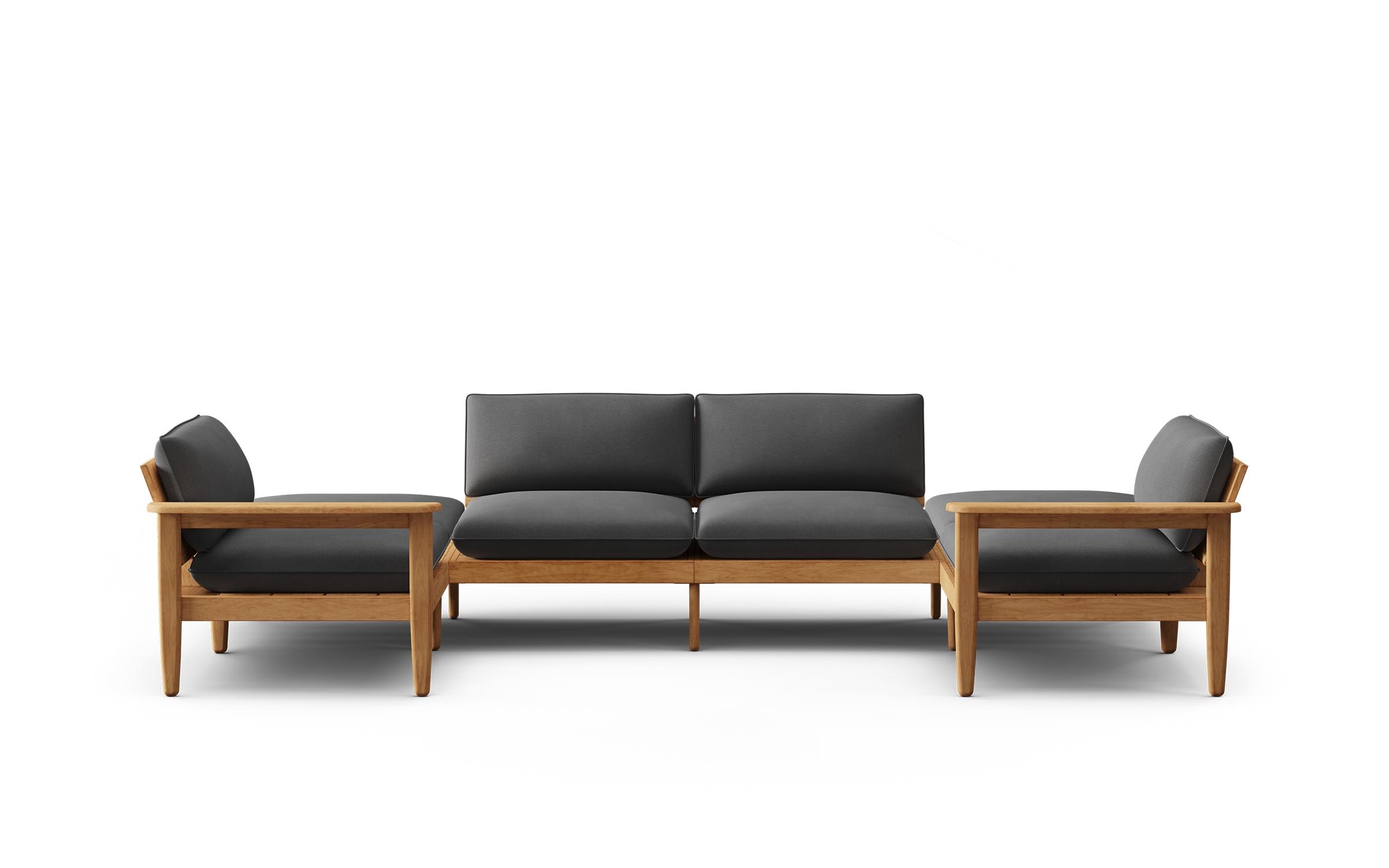 Burrow Dunes Teak 6-Piece U-Sectional Sofa - Image 0
