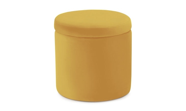 Yellow Quinn Mid Century Modern Petite Storage Ottoman - Taylor Golden - Image 0