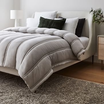 Silky TENCEL Plush Comforter, King/Cal. King, Frost Gray - Image 1