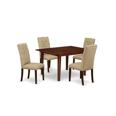Hallas Butterfly Leaf Rubberwood Solid Wood Dining Set - Image 0