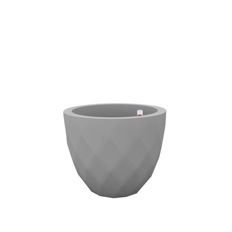 Vondom Vases Self-Watering Resin Pot Planter Color: Steel, Size: 17.75" H x 21.75" W x 21.75" D - Image 0