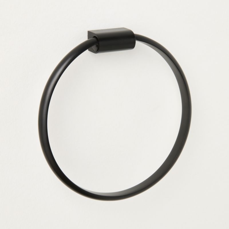 Curveaux Curved Matte Black Towel Ring - Image 1