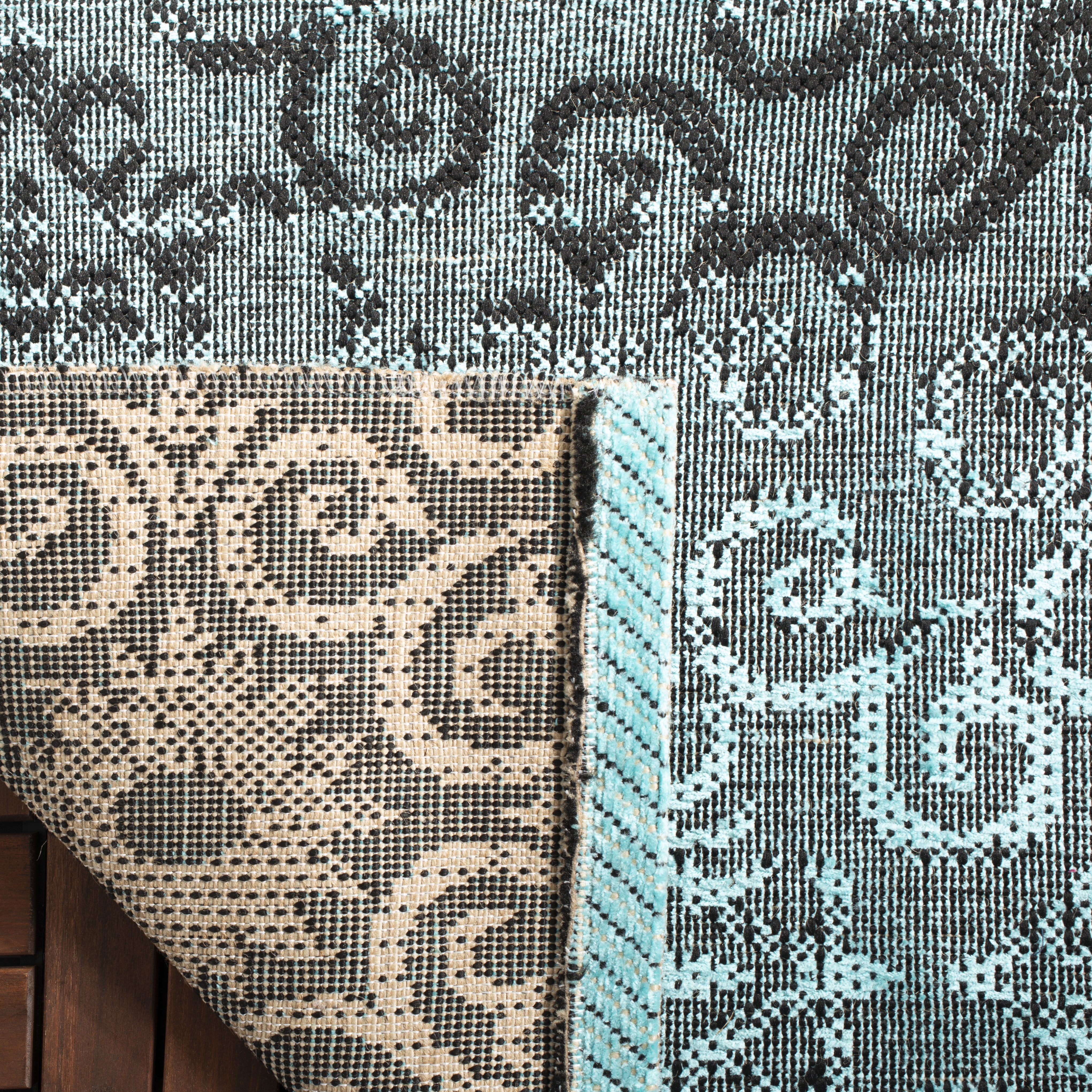 Arlo Home Woven Area Rug, PAL129-9060, Light Blue/Black,  8' X 11' - Image 2