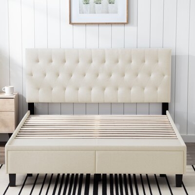 Heffington Tufted Upholstered Low Profile Storage Platform Bed - Image 0