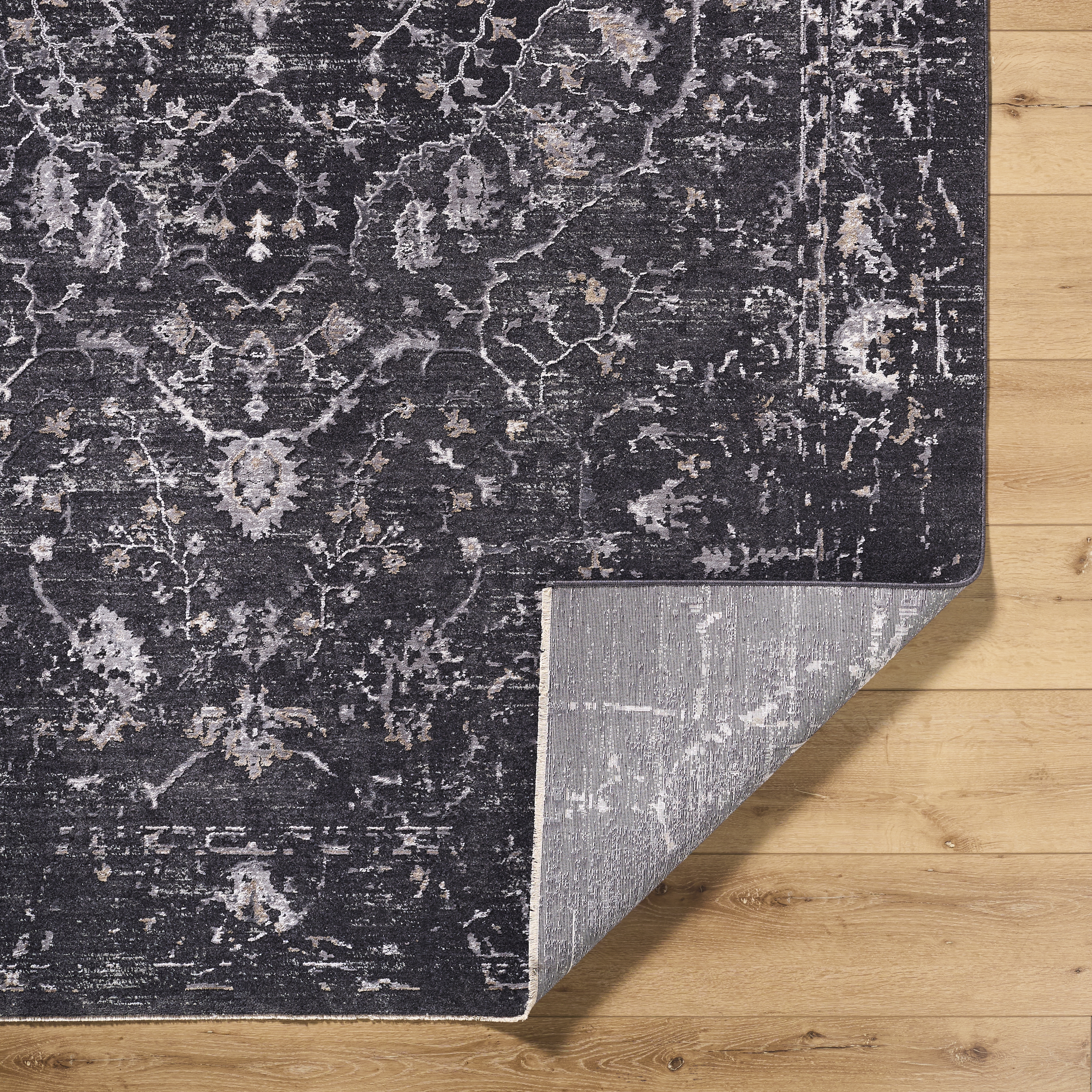 Gakko Black Indoor 2'7" x 10' Machine Woven Rug - Image 3