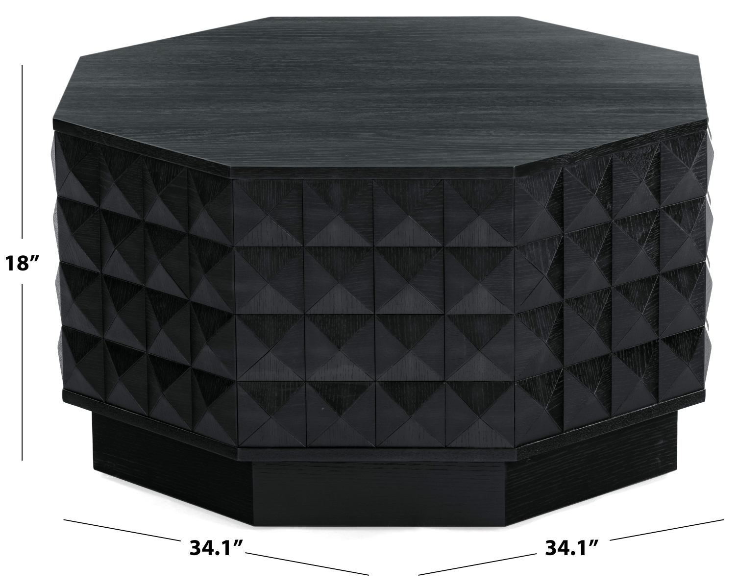 Patty Wood Octagon Coffee Table - Black - Image 2