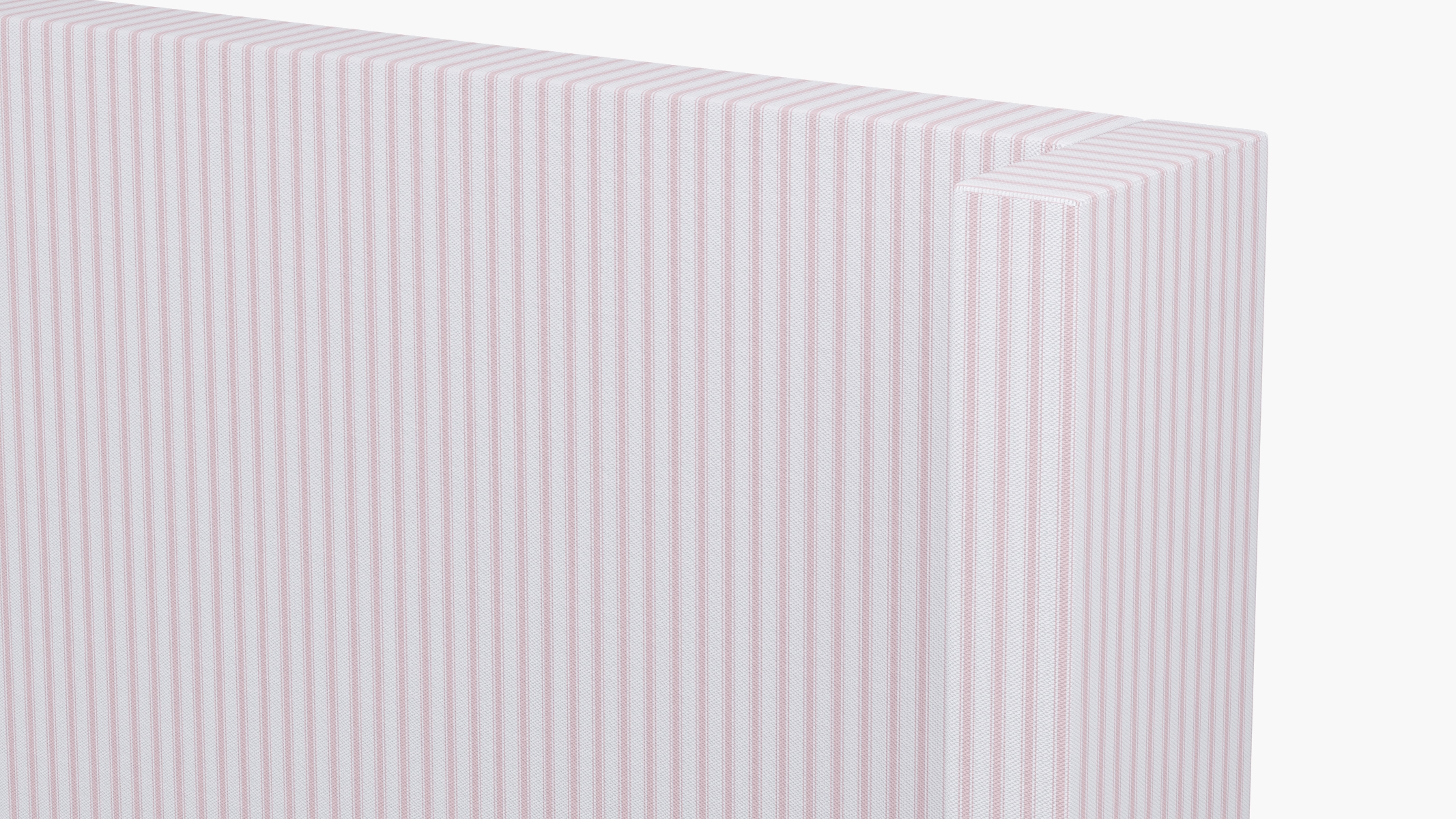 Modern Wingback Headboard, Pink Classic Ticking Stripe, King - Image 2