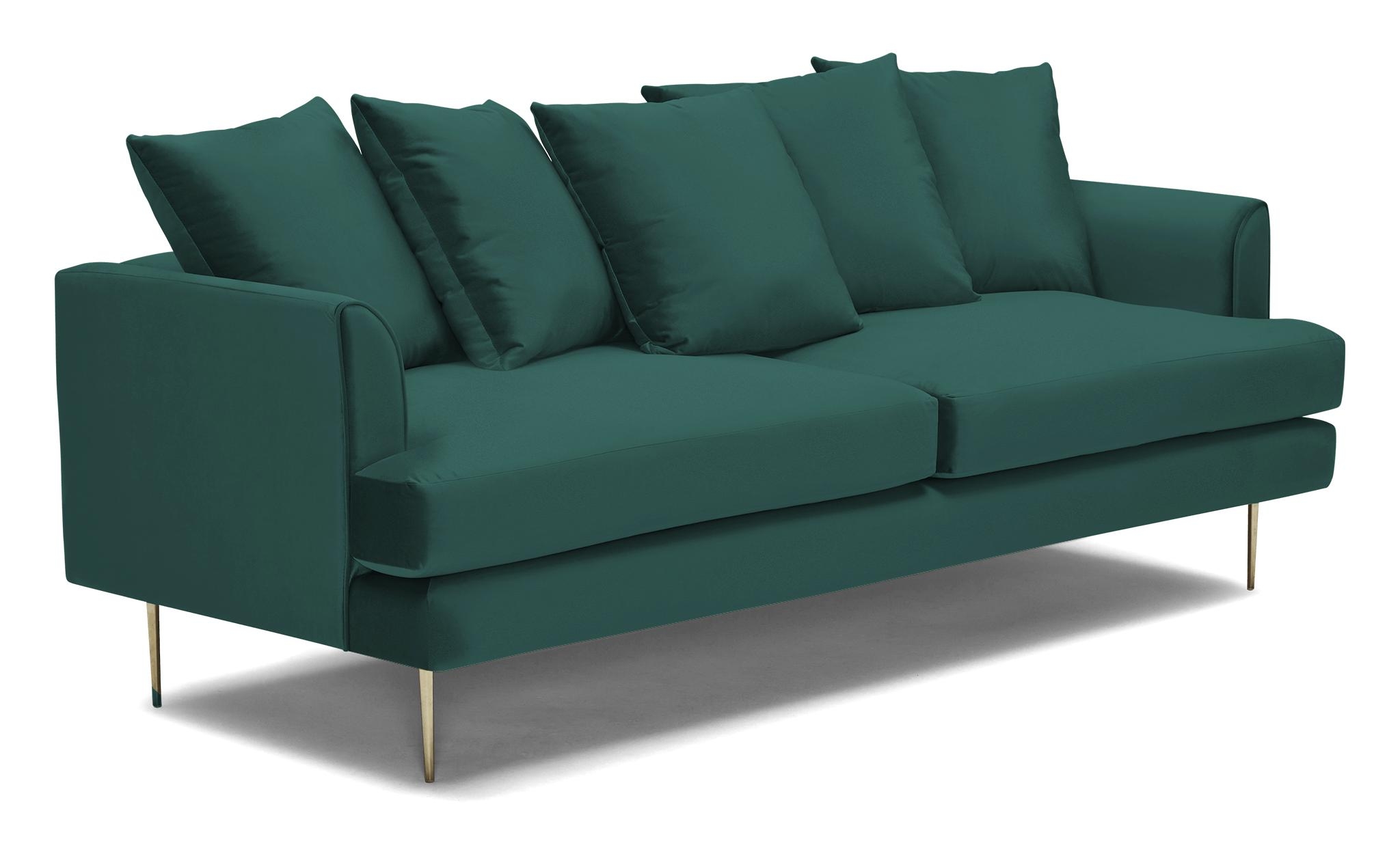 Blue Aime Mid Century Modern Sofa - Prime Peacock - Image 1
