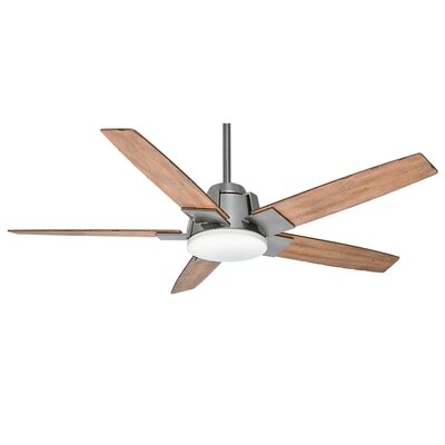 56" Zudio 5 Blade Ceiling Fan with Remote, Light Kit Included - Image 0