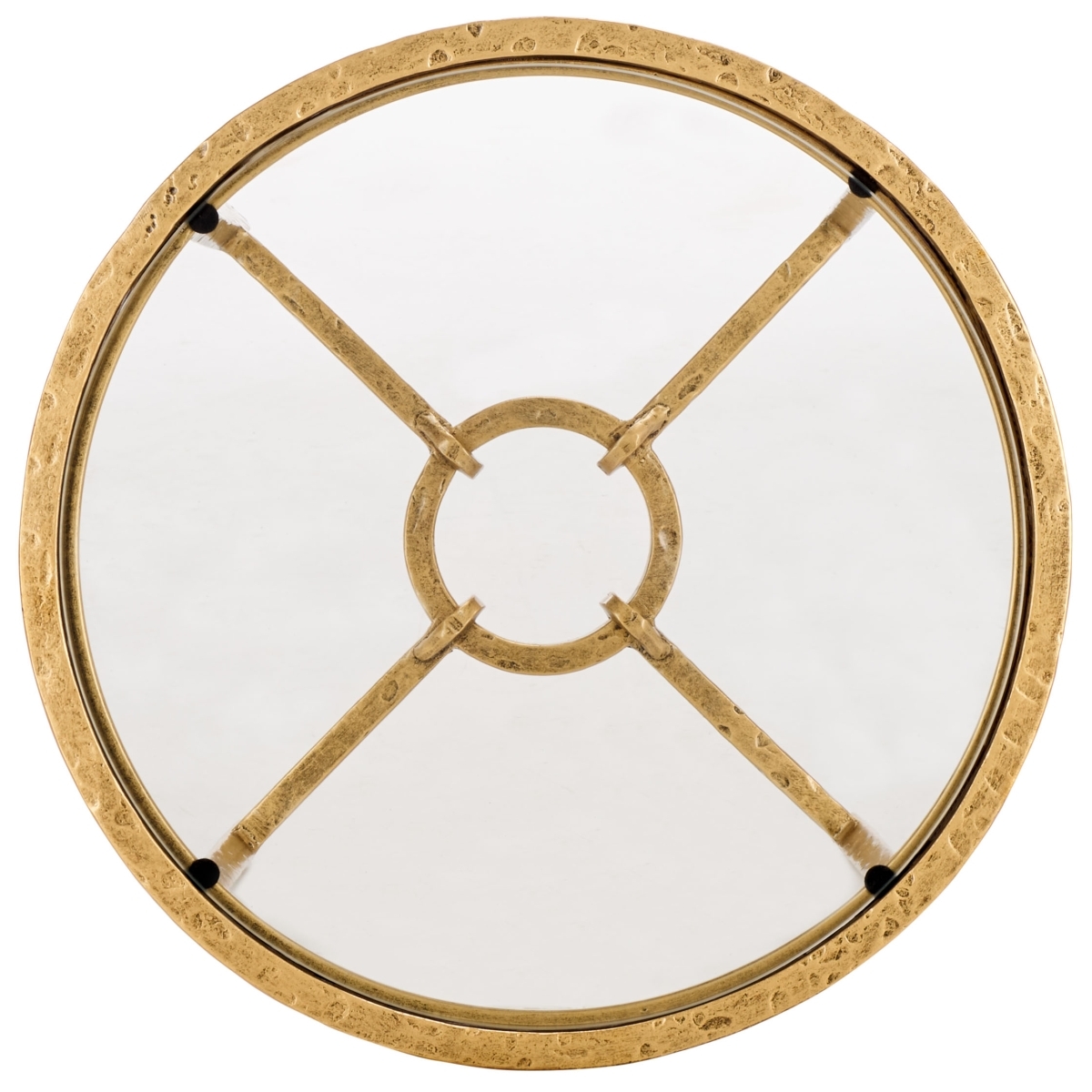 Tauri Metal Round Accent Table - Brass/Clear - Image 4