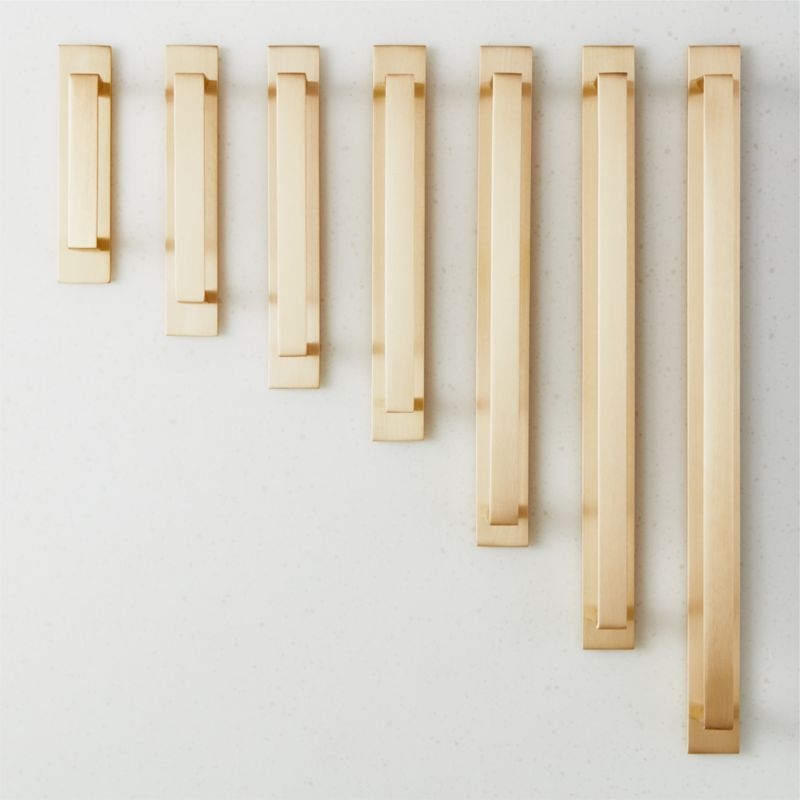 Damon Brushed Brass Handle with Back Plate 6" - Image 1
