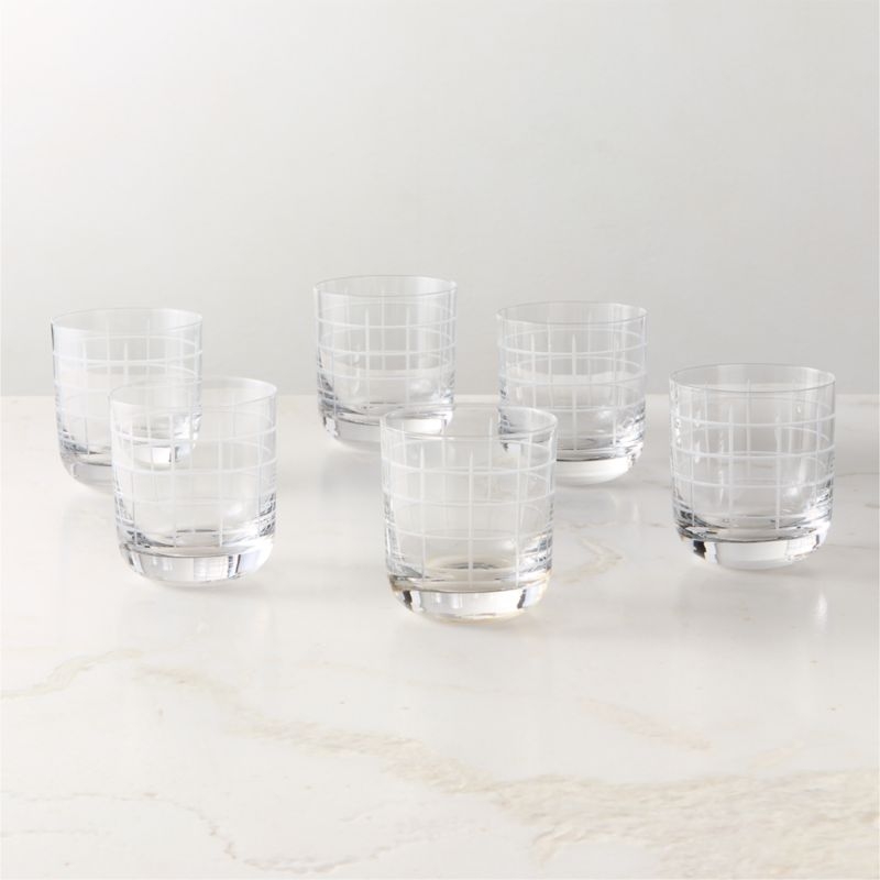 Watson Etched Double Old-Fashioned Glasses Set of 6 - Image 2