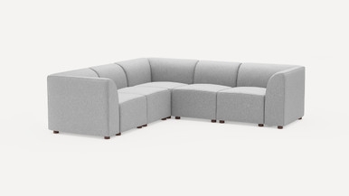 Mambo 5-Piece Sectional - Crushed Gravel - Performance Basketweave / High - Image 1
