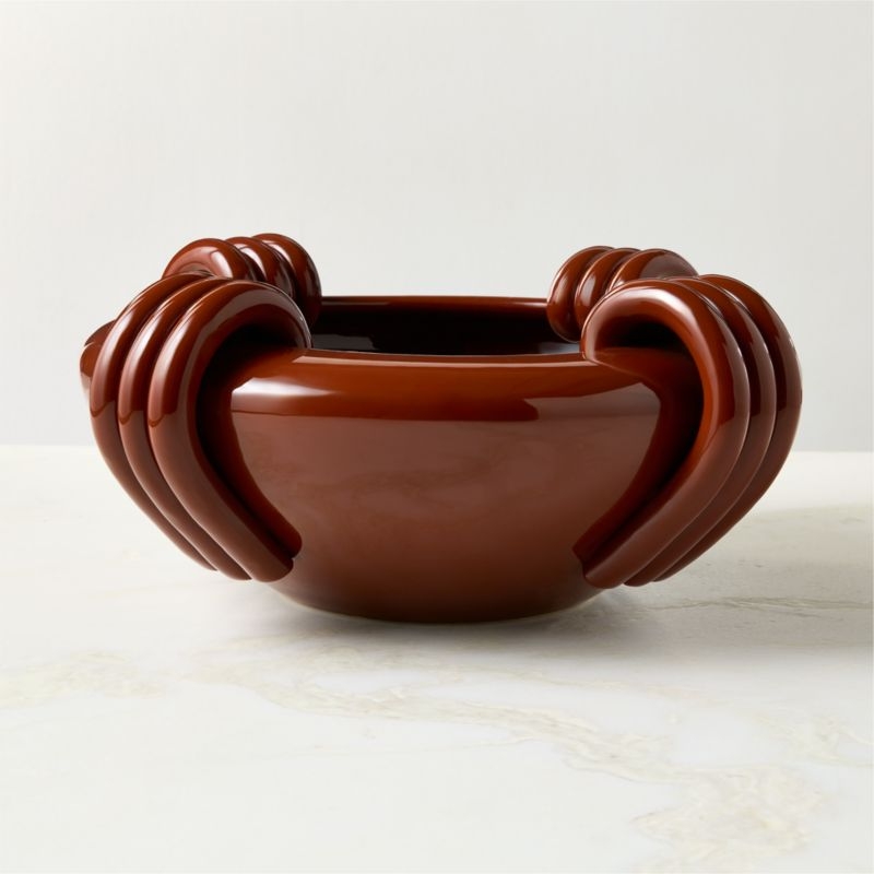 Chiara Red Ceramic Decorative Bowl - Image 3