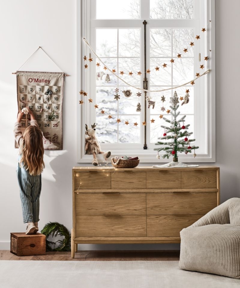 Bodie Natural Oak Wood Wide 8-Drawer Kids Dresser - Image 6