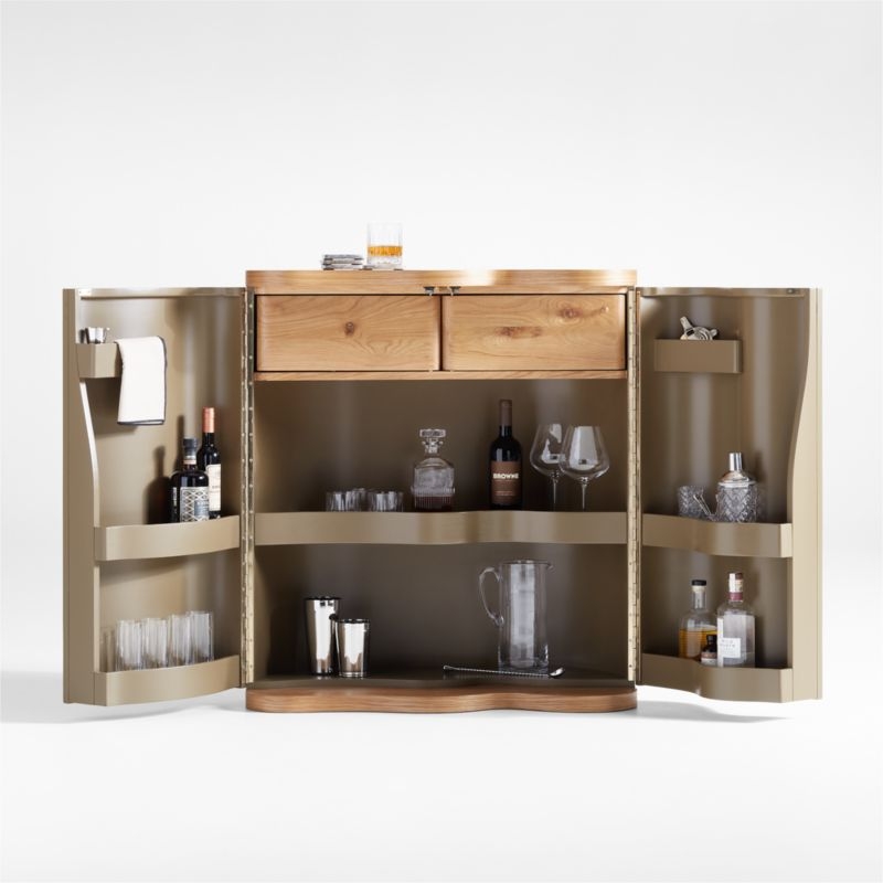 Winslow Natural Oak Wood Bar Cabinet by Jake Arnold - Image 6
