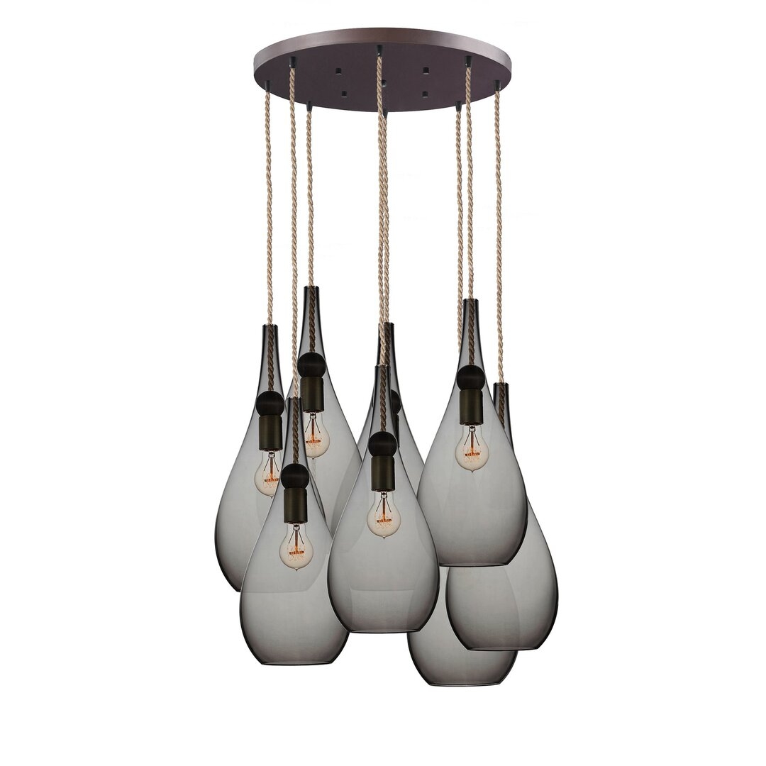 Hammers and Heels Earth 8 - Light Teardrop Chandelier with Wood Accents - Image 0