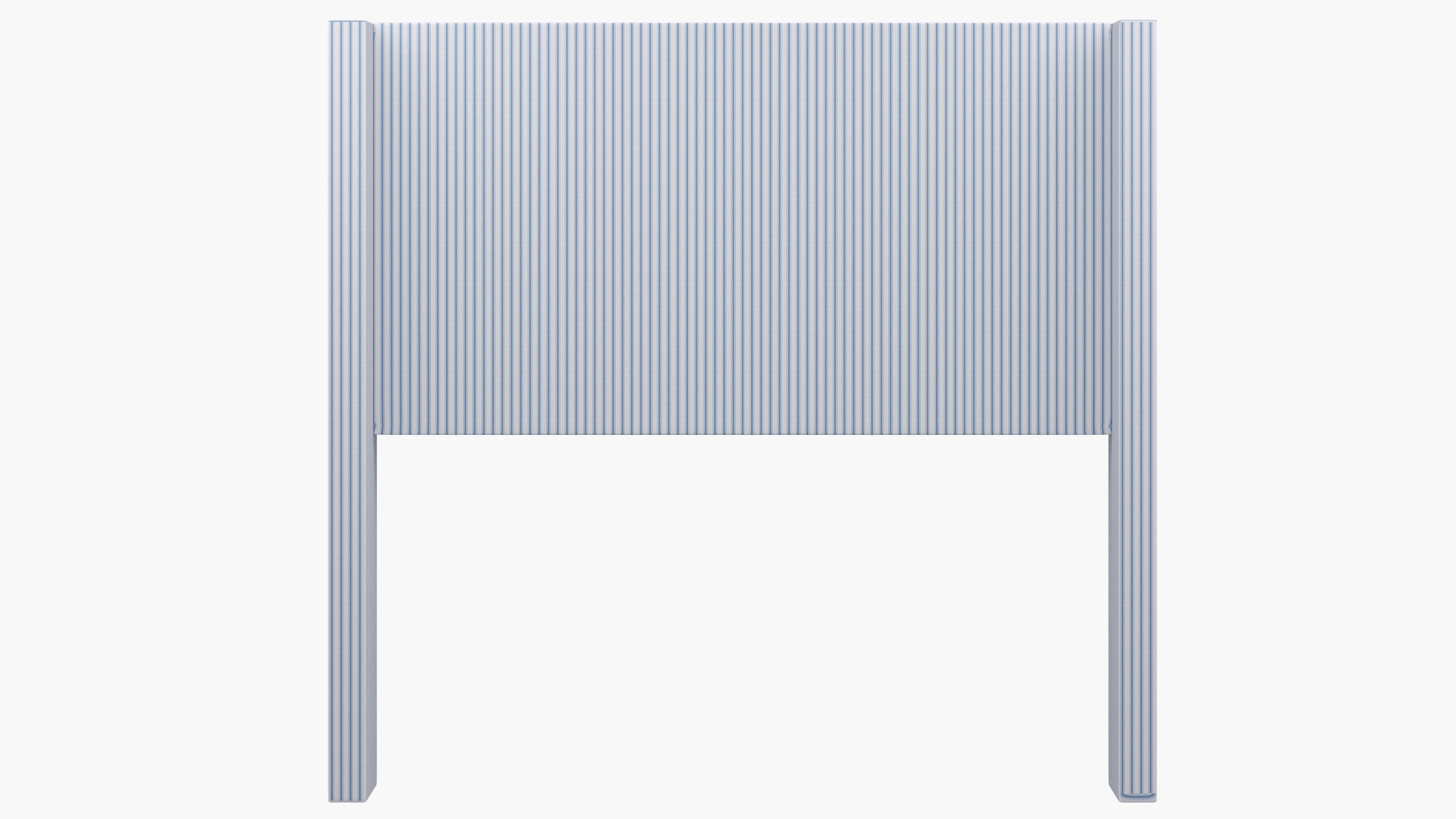 Modern Wingback Headboard, Cornflower Classic Ticking Stripe, Full - Image 1