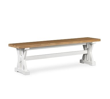 Hart Reclaimed Wood Dining Bench, Driftwood/Limestone White - Image 0