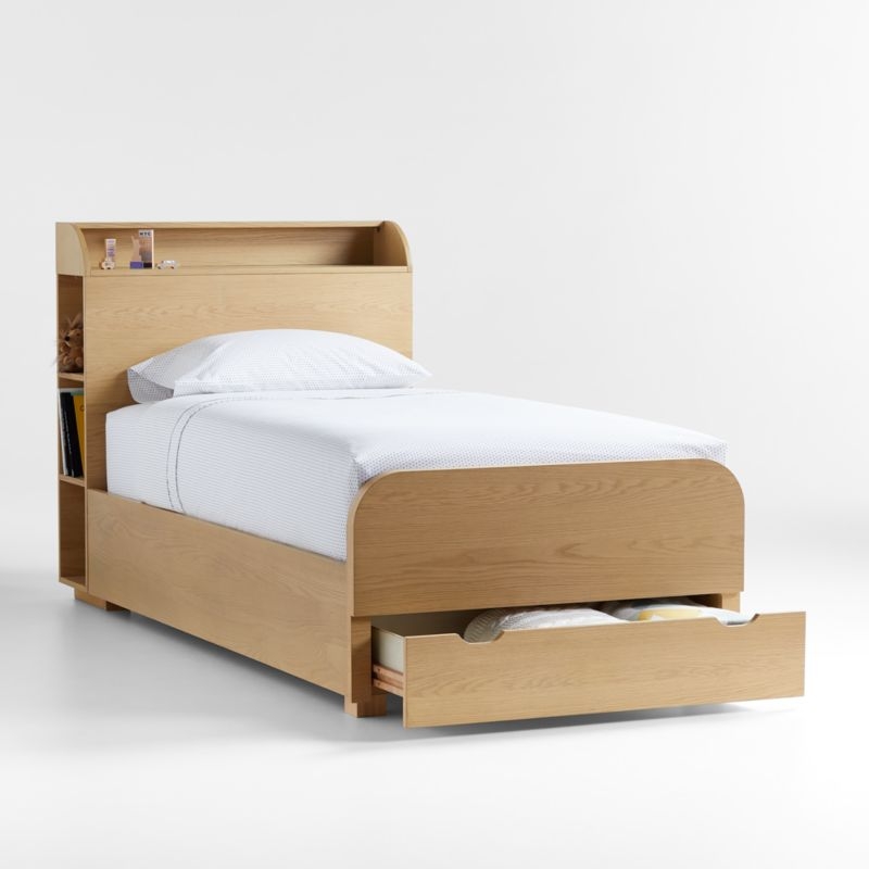 Malcolm Wood Kids Storage Bed with Shelves - Image 1