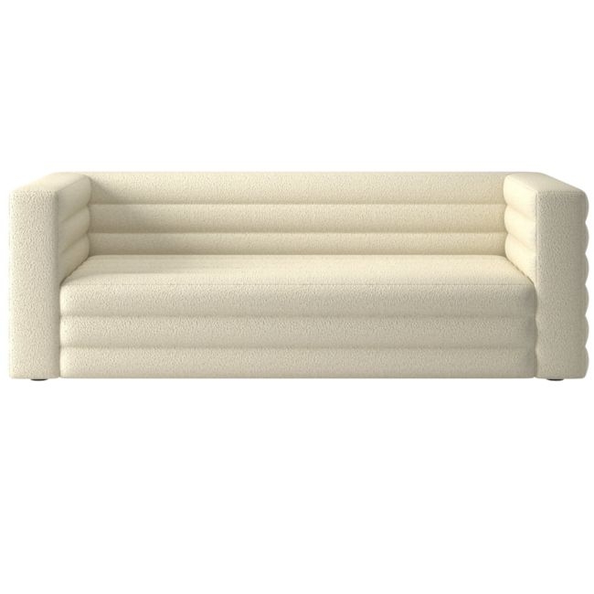 Strato 80" Bloce Cream Sofa - Image 0