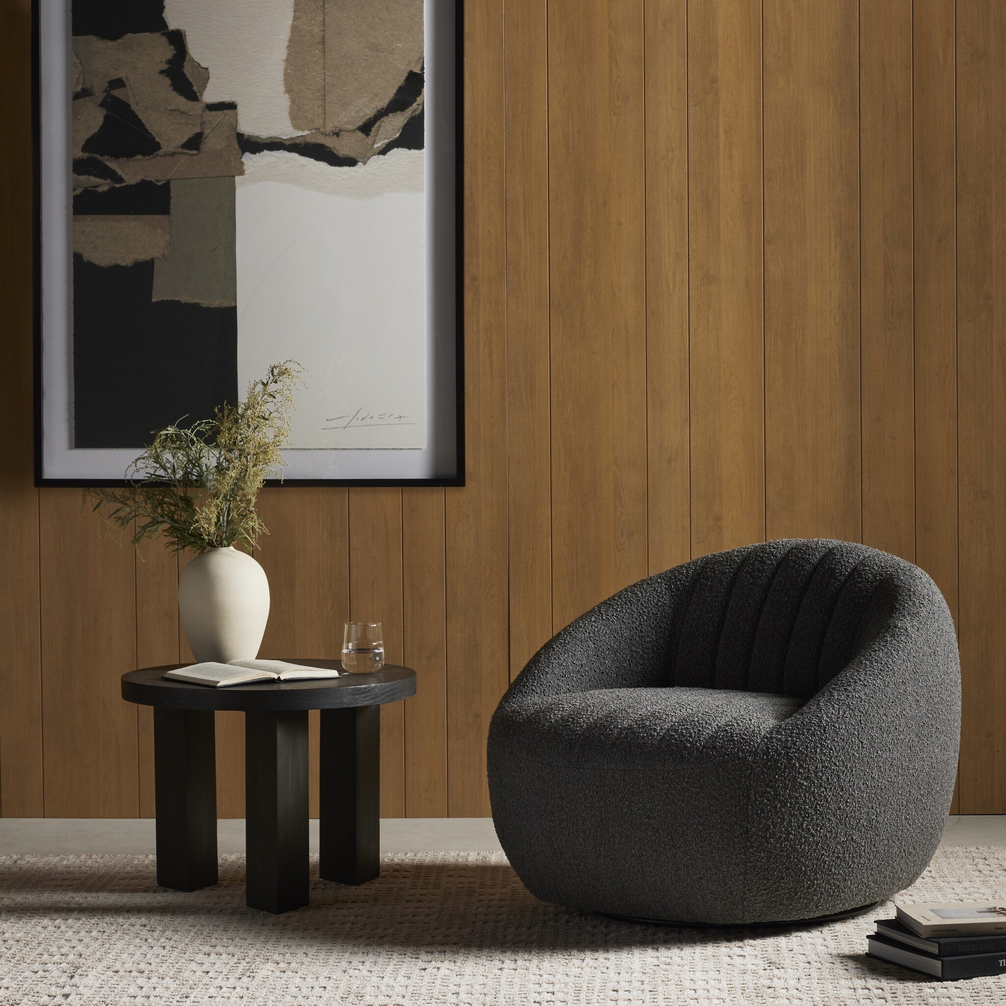 Audie Swivel Chair - Knoll Charcoal - Image 11
