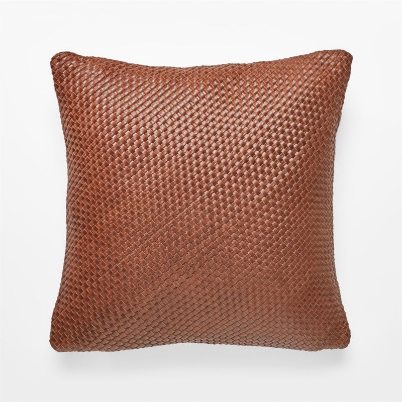 Route Leather Pillow, Chocolate, 18" x 18" - Image 0