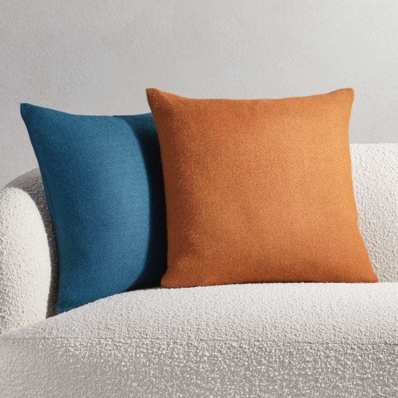 20" Alpaca Teal Pillow with Feather-Down Insert - Image 1