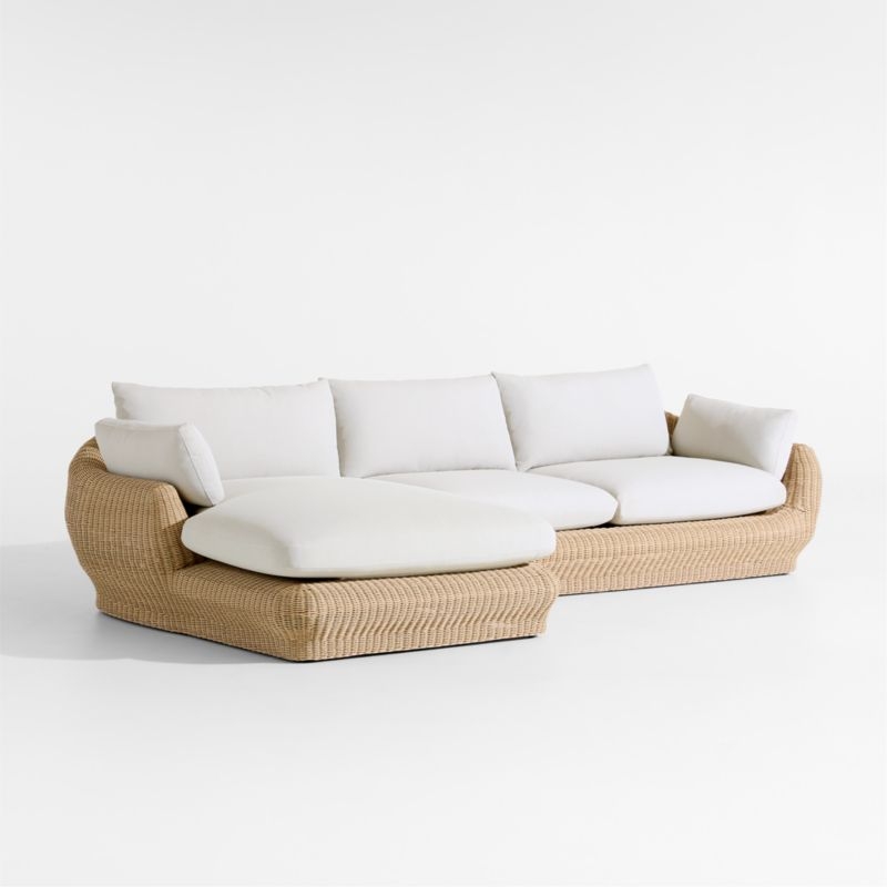 Ipanema Wicker 2-Piece Left-Arm Chaise Outdoor Sectional with Cushions - Image 3