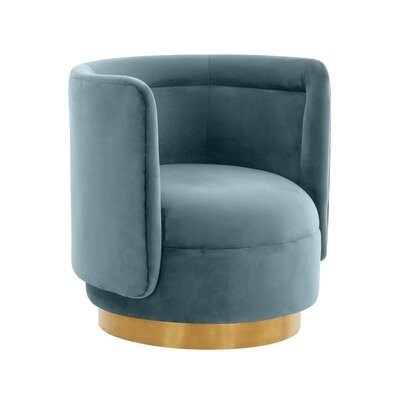 Widgee Dark Grey Velvet Swivel Chair - Image 0