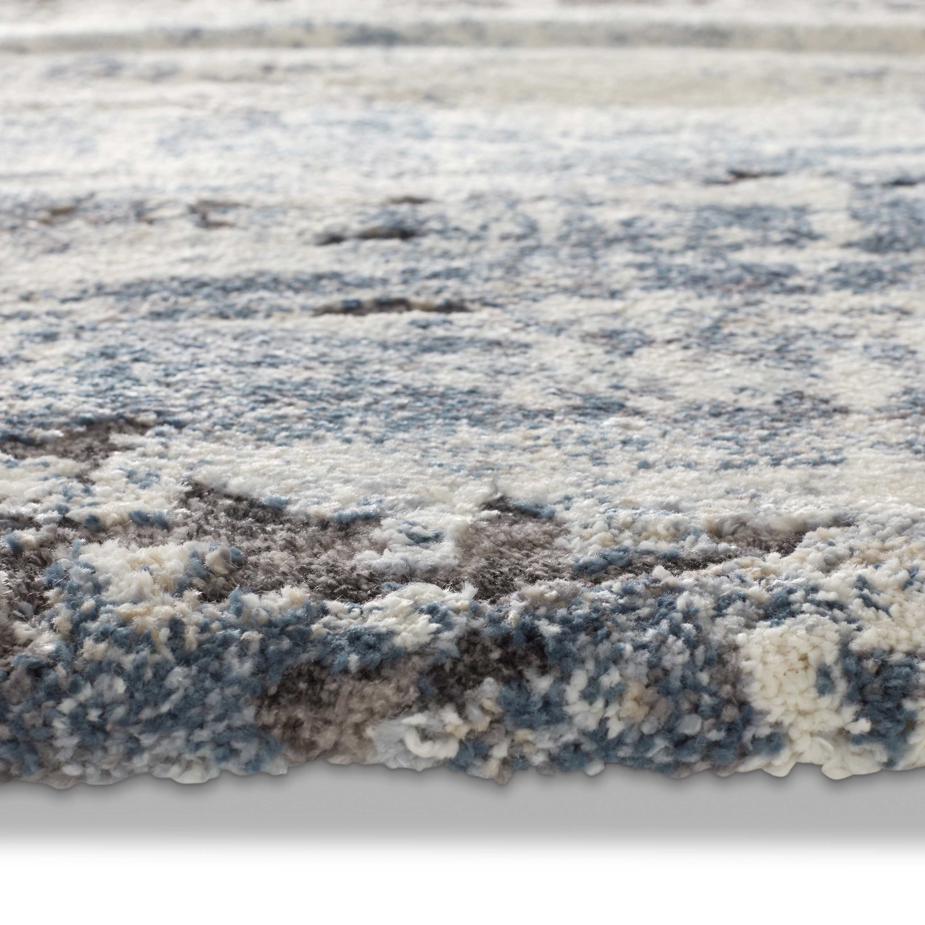 Label J Benton FRR01 Abstract Blue and Cream Area Rug (9'3"x13') - Image 2