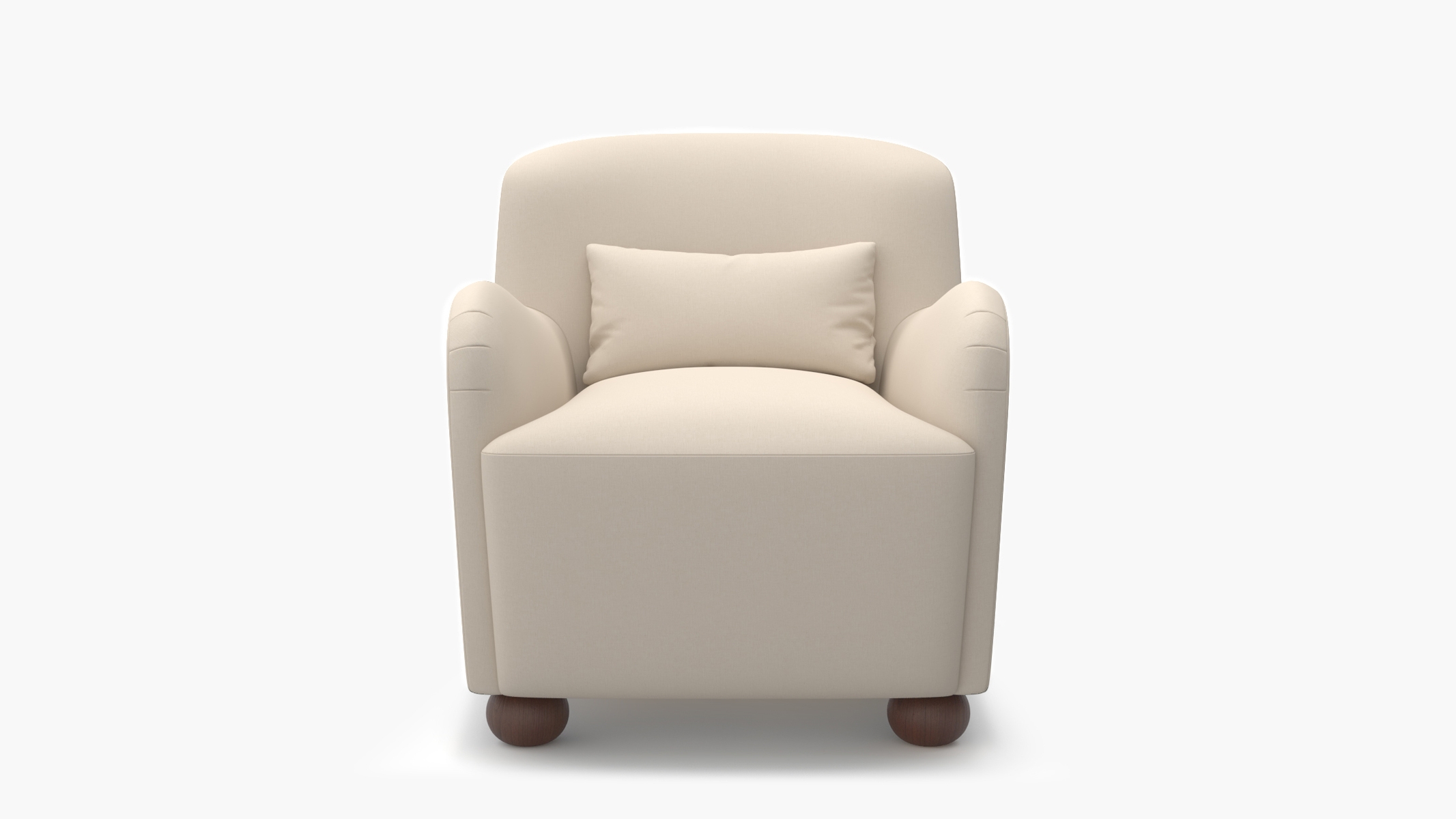 Club Chair, Husk Everyday Linen, Walnut Bun Foot - Image 0